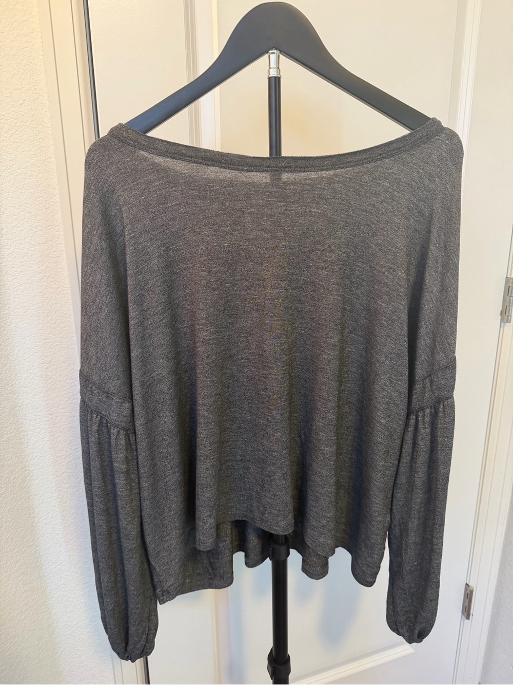 BKE Charcoal Boatneck Long-Sleeve Top
